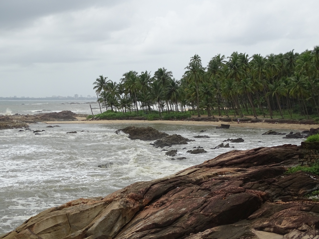  Kizhunna Beach in Kannur bordered by lush coconut palm trees and clear waters